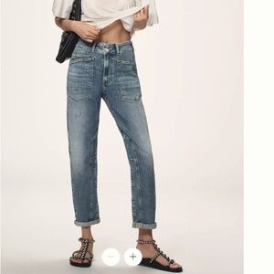 Pilcro Blue Denim High-Rise Relaxed Jeans